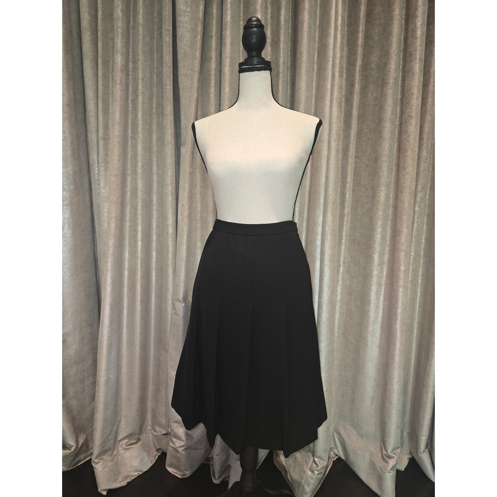 Worth New York Black Pleated Midi Skirt Womens Size 6 NWT